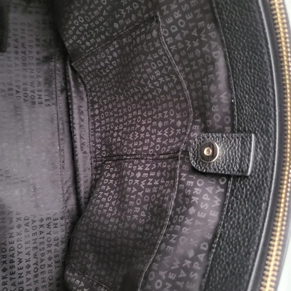 Kate Spade Black Leather Leighann Satchel / Tote Handbag (Mulberry Street) - Picture 10 of 14